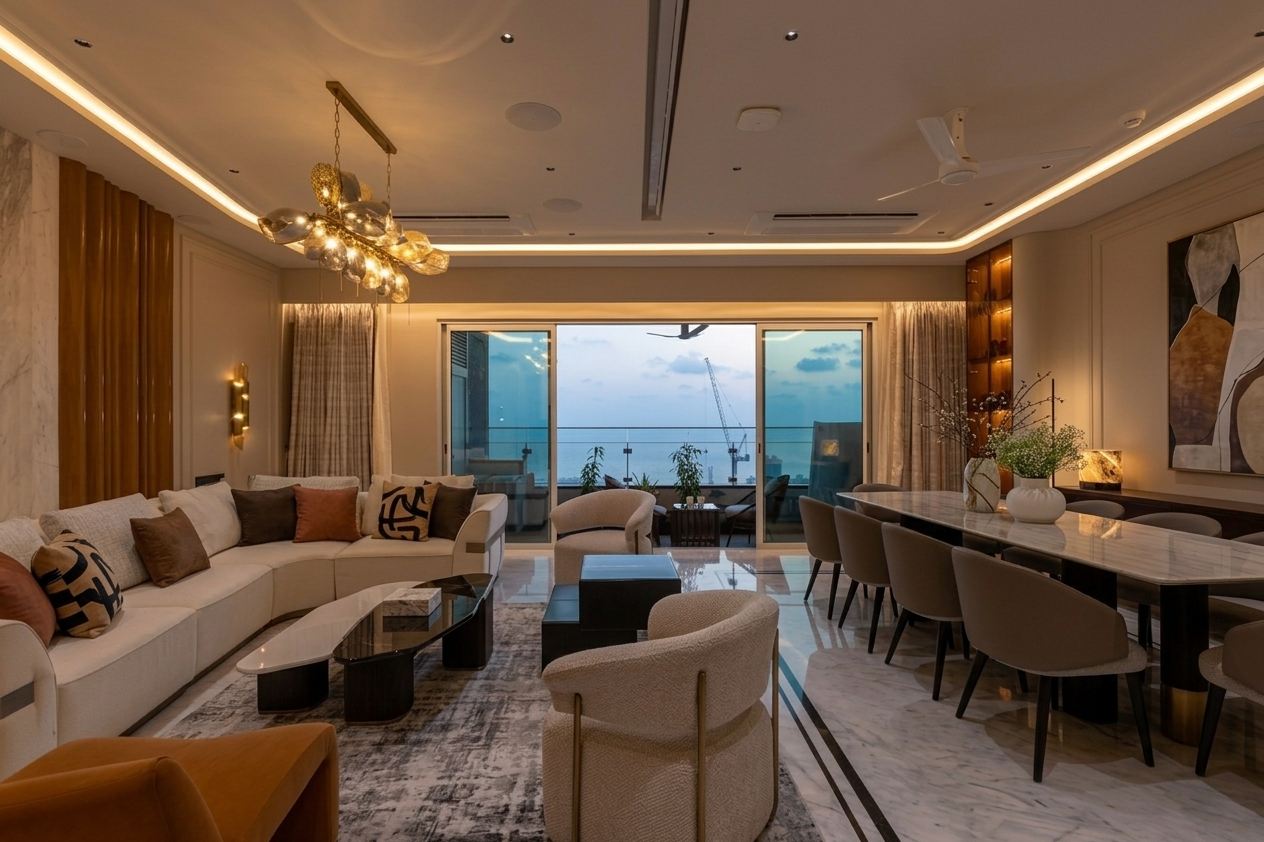 Minerva 66 – Panoramic Living Salon & Arabian Sea Horizon by Salsette Designs